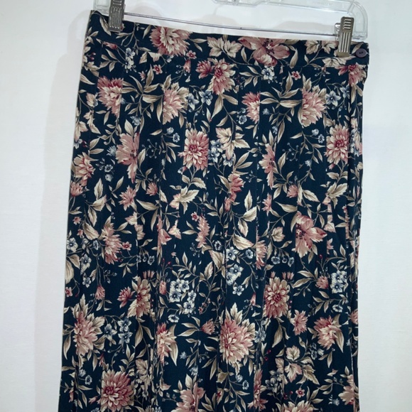 Talbots pleated skirt Sz 10 vintage rayon floral new - Picture 2 of 7